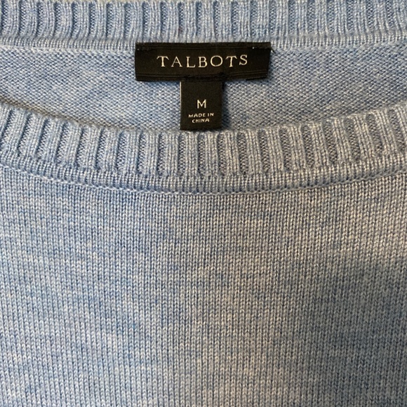 Talbots Textured Stripe Sweater Blue M - Picture 3 of 5